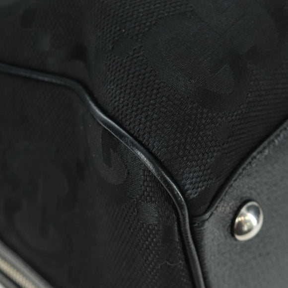 GUCCI GG Canvas Boston Bag 2way Black Silver 739581 Auth 171443SAM
