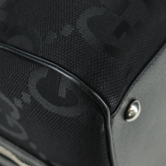 GUCCI GG Canvas Boston Bag 2way Black Silver 739581 Auth 171443SAM