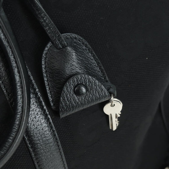 GUCCI GG Canvas Boston Bag 2way Black Silver 739581 Auth 171443SAM