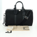 GUCCI GG Canvas Boston Bag 2way Black Silver 739581 Auth 171443SAM-12