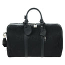 GUCCI GG Canvas Boston Bag 2way Black Silver 739581 Auth 171443SAM-13