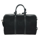 GUCCI GG Canvas Boston Bag 2way Black Silver 739581 Auth 171443SAM-2