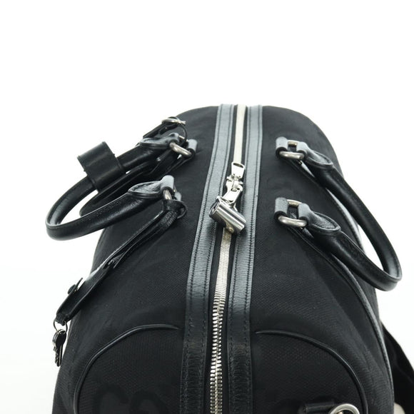 GUCCI GG Canvas Boston Bag 2way Black Silver 739581 Auth 171443SAM
