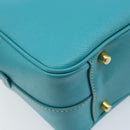 PRADA Hand Bag Safiano leather Gold Emerald Green Auth 171445V-17