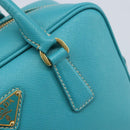 PRADA Hand Bag Safiano leather Gold Emerald Green Auth 171445V-18
