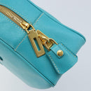 PRADA Hand Bag Safiano leather Gold Emerald Green Auth 171445V-20