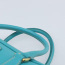 PRADA Hand Bag Safiano leather Gold Emerald Green Auth 171445V-14