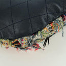 CHANEL Matelasse Chain Bag Tweed 2way Multicolor Silver CC Auth 171446SAM-19