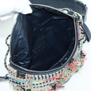 CHANEL Matelasse Chain Bag Tweed 2way Multicolor Silver CC Auth 171446SAM-21