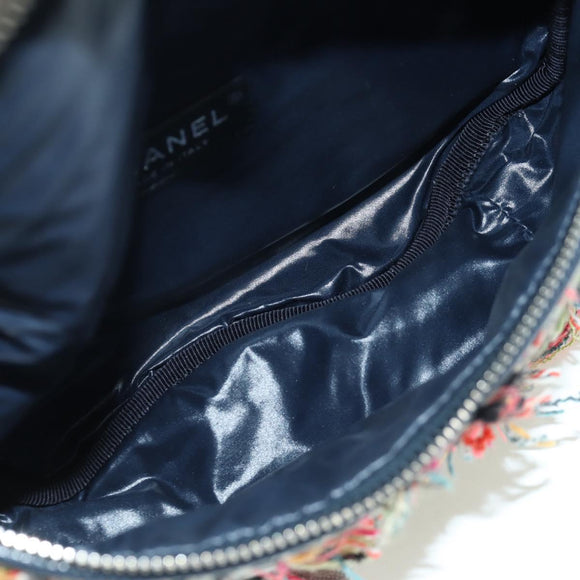 CHANEL Matelasse Chain Bag Tweed 2way Multicolor Silver CC Auth 171446SAM