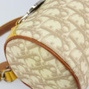 Christian Dior Trotter Canvas Romantic Bag PVC Beige Silver Auth 171447V-14