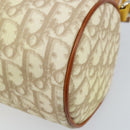 Christian Dior Trotter Canvas Romantic Bag PVC Beige Silver Auth 171447V-15
