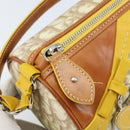 Christian Dior Trotter Canvas Romantic Bag PVC Beige Silver Auth 171447V-10