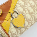 Christian Dior Trotter Canvas Romantic Bag PVC Beige Silver Auth 171447V-17