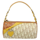 Christian Dior Trotter Canvas Romantic Bag PVC Beige Silver Auth 171447V-13