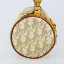Christian Dior Trotter Canvas Romantic Bag PVC Beige Silver Auth 171447V-4
