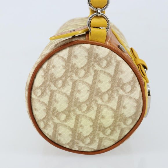 Christian Dior Trotter Canvas Romantic Bag PVC Beige Silver Auth 171447V