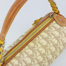 Christian Dior Trotter Canvas Romantic Bag PVC Beige Silver Auth 171447V-6