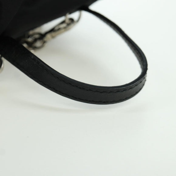 PRADA Chain Shoulder Bag Nylon Black Silver Auth 171449M