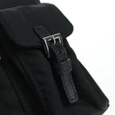 PRADA Chain Shoulder Bag Nylon Black Silver Auth 171449M-17