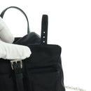 PRADA Chain Shoulder Bag Nylon Black Silver Auth 171449M-18