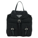 PRADA Chain Shoulder Bag Nylon Black Silver Auth 171449M-2