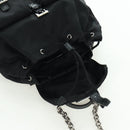 PRADA Chain Shoulder Bag Nylon Black Silver Auth 171449M-22