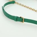 Miu Miu Matelasse Chain Shoulder Bag Leather 2way Green Gold Auth 171450SAM-9