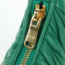 Miu Miu Matelasse Chain Shoulder Bag Leather 2way Green Gold Auth 171450SAM-21