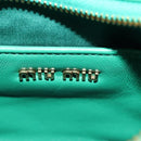 Miu Miu Matelasse Chain Shoulder Bag Leather 2way Green Gold Auth 171450SAM-22