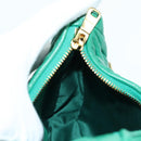 Miu Miu Matelasse Chain Shoulder Bag Leather 2way Green Gold Auth 171450SAM-24