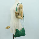 Miu Miu Matelasse Chain Shoulder Bag Leather 2way Green Gold Auth 171450SAM-26
