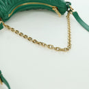 Miu Miu Matelasse Chain Shoulder Bag Leather 2way Green Gold Auth 171450SAM-7