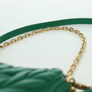 Miu Miu Matelasse Chain Shoulder Bag Leather 2way Green Gold Auth 171450SAM-14
