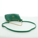 Miu Miu Matelasse Chain Shoulder Bag Leather 2way Green Gold Auth 171450SAM-8