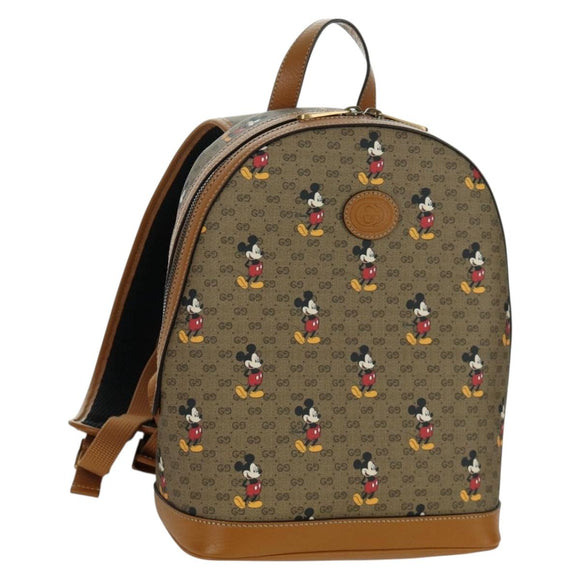 GUCCI Micro GG Supreme Disney Backpack PVC Beige Gold 552884 Auth 171451SAM