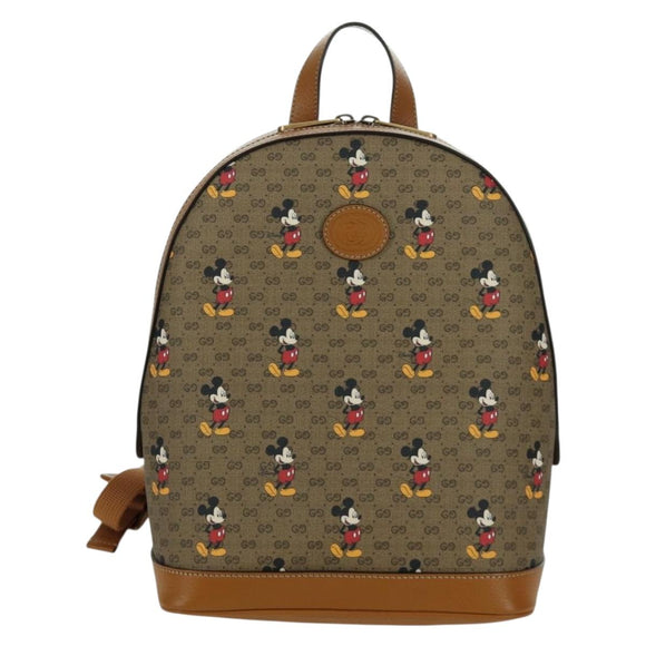 GUCCI Micro GG Supreme Disney Backpack PVC Beige Gold 552884 Auth 171451SAM