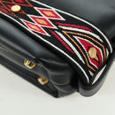 Christian Dior Shoulder Bag Leather 2way Black Gold Auth 171453SAV-17