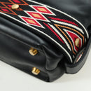 Christian Dior Shoulder Bag Leather 2way Black Gold Auth 171453SAV-19