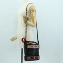 Christian Dior Shoulder Bag Leather 2way Black Gold Auth 171453SAV-24