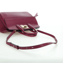 Salvatore Ferragamo Gancini Hand Bag Leather 2way Purple Gold Auth 171454A-9