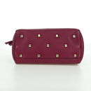 Salvatore Ferragamo Gancini Hand Bag Leather 2way Purple Gold Auth 171454A-6