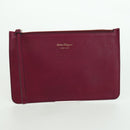 Salvatore Ferragamo Gancini Hand Bag Leather 2way Purple Gold Auth 171454A-25
