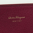 Salvatore Ferragamo Gancini Hand Bag Leather 2way Purple Gold Auth 171454A-27