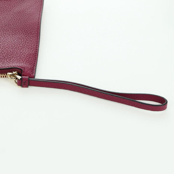 Salvatore Ferragamo Gancini Hand Bag Leather 2way Purple Gold Auth 171454A