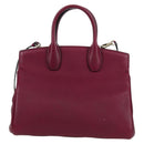 Salvatore Ferragamo Gancini Hand Bag Leather 2way Purple Gold Auth 171454A-2