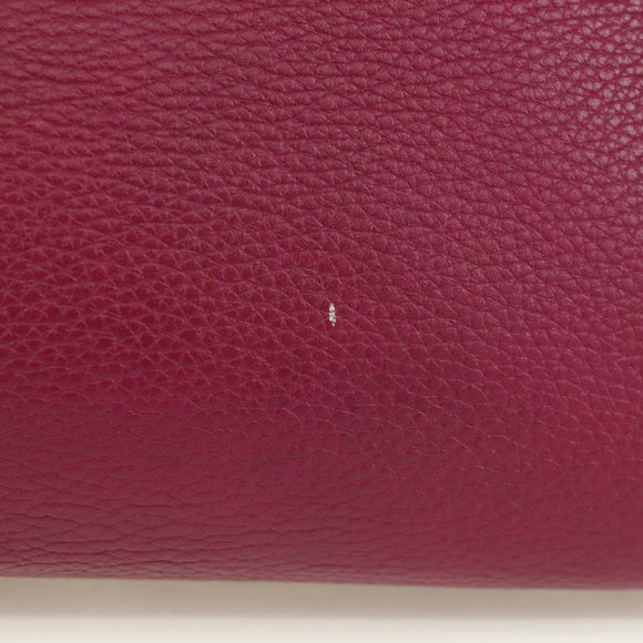 Salvatore Ferragamo Gancini Hand Bag Leather 2way Purple Gold Auth 171454A