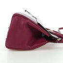 Salvatore Ferragamo Gancini Hand Bag Leather 2way Purple Gold Auth 171454A-5