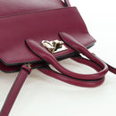 Salvatore Ferragamo Gancini Hand Bag Leather 2way Purple Gold Auth 171454A-7