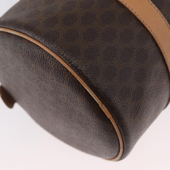 CELINE Macadam Canvas Hand Bag PVC Leather Brown Gold Auth 171455V